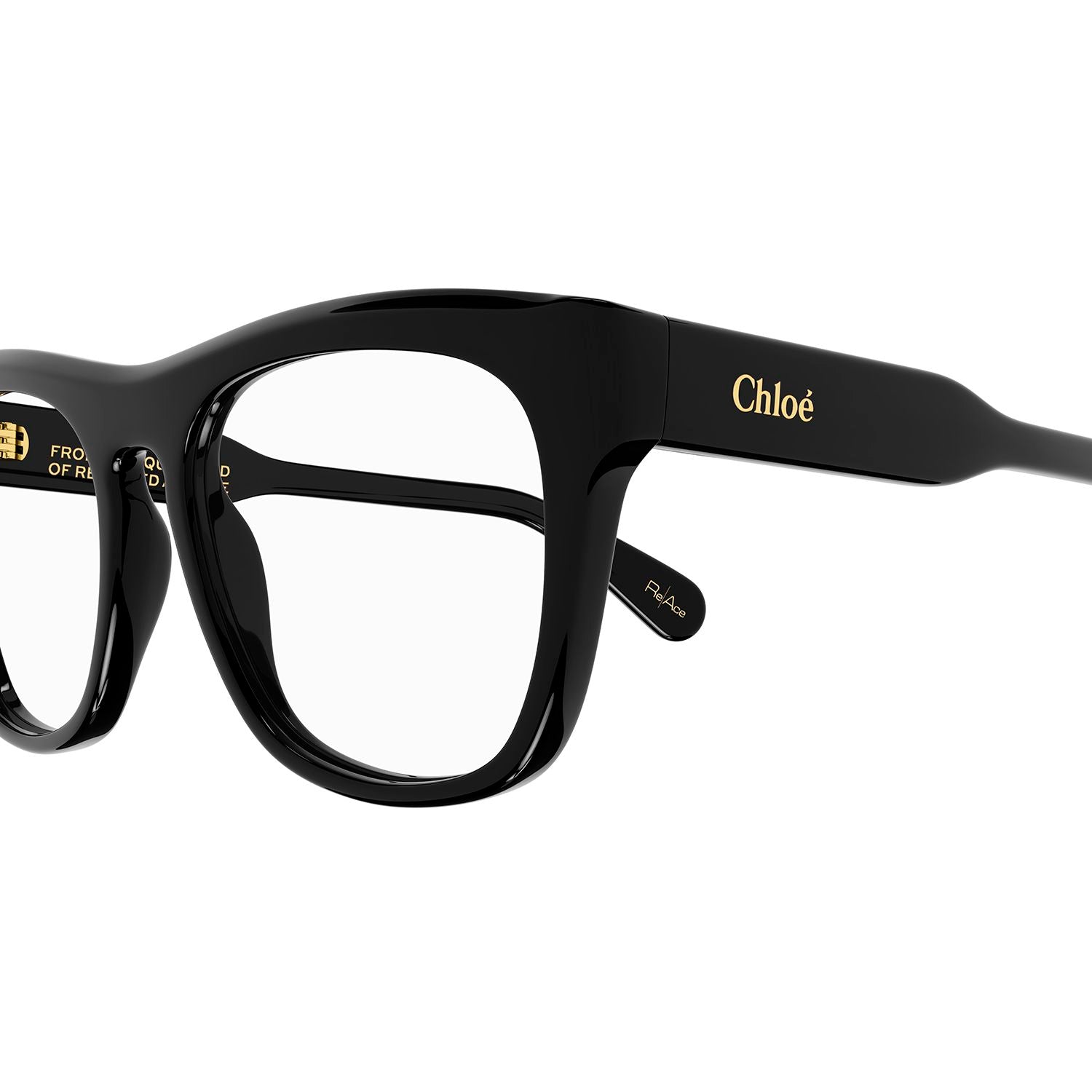 CH0191O Black recycled acetate Optical Frames - Shiny Solid Black