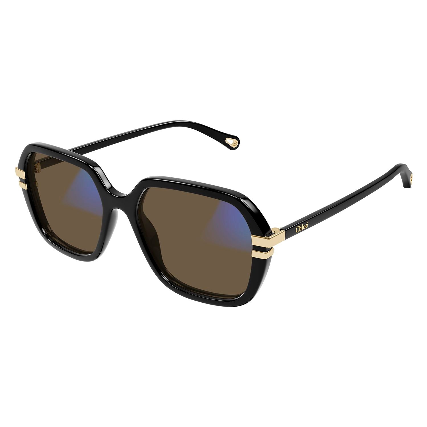 CH0205S Black recycled acetate Sunglasses - Shiny Solid Black &Shiny Medium Havana