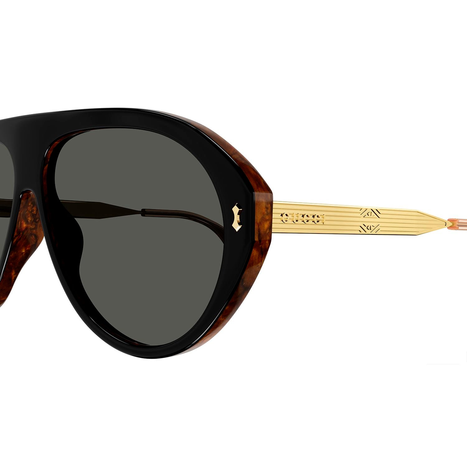 GG1515S Black recycled acetate Sunglasses - Shiny Bilayer Black & Radica