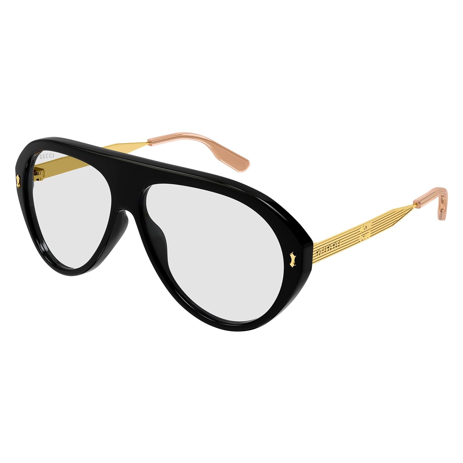 GG1515S Black recycled acetate Sunglasses - Shiny Solid Black