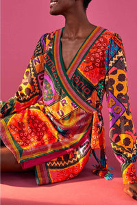 Robe courte Dotted Patch Scarf - Multicolore