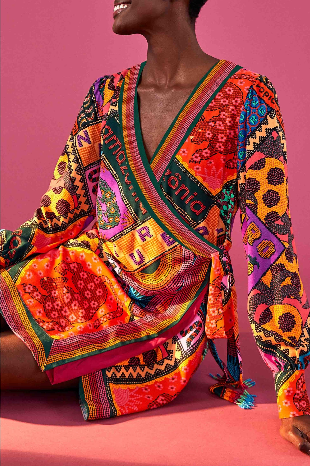 Robe courte Dotted Patch Scarf - Multicolore
