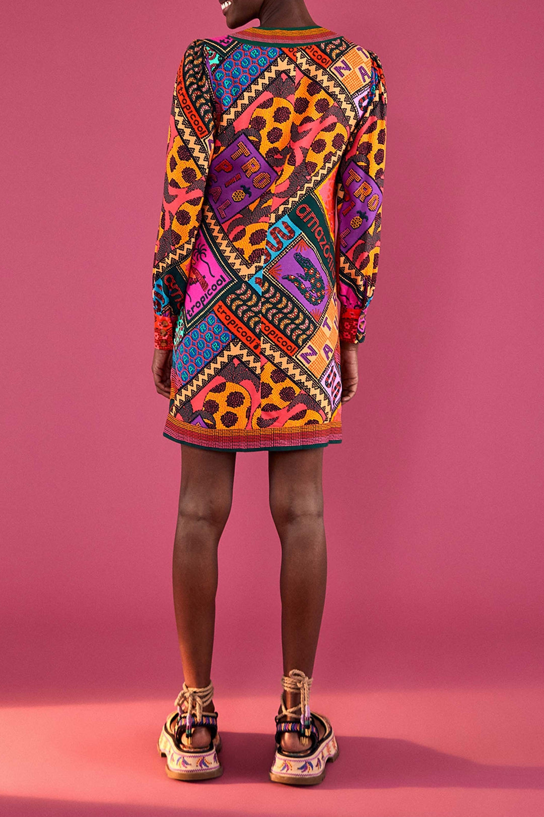 Robe courte Dotted Patch Scarf - Multicolore