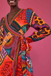 Robe courte Dotted Patch Scarf - Multicolore