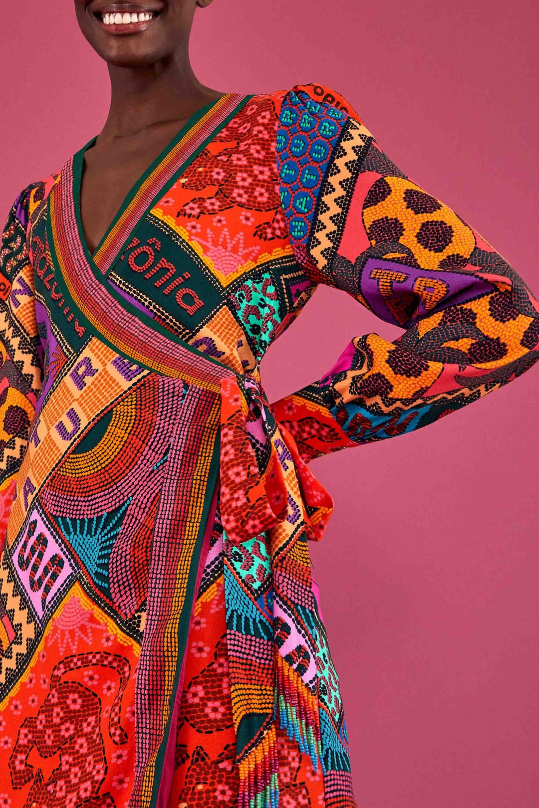 Robe courte Dotted Patch Scarf - Multicolore