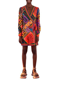 Robe courte Dotted Patch Scarf - Multicolore