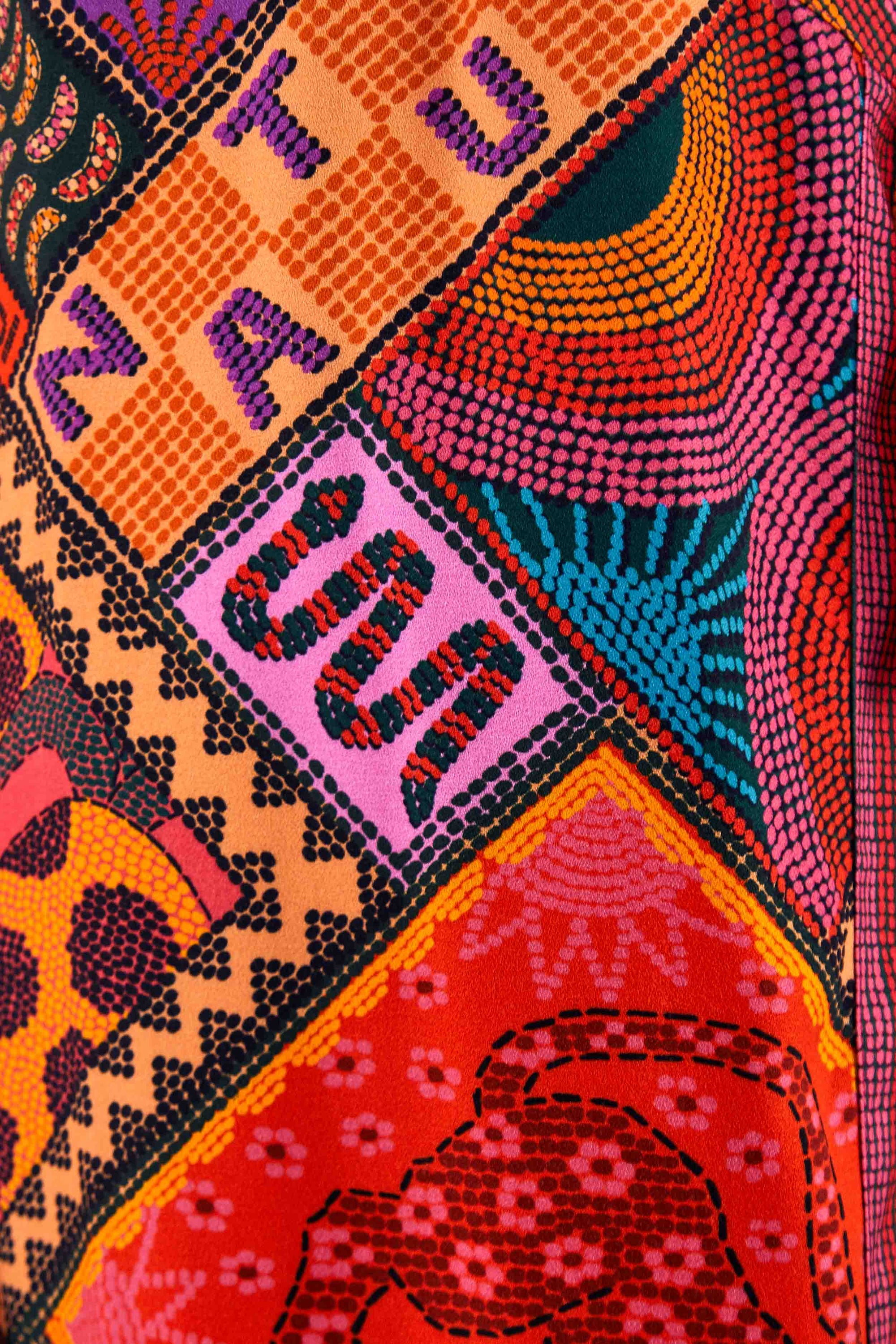 Robe courte Dotted Patch Scarf - Multicolore