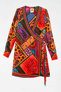 Robe courte Dotted Patch Scarf - Multicolore