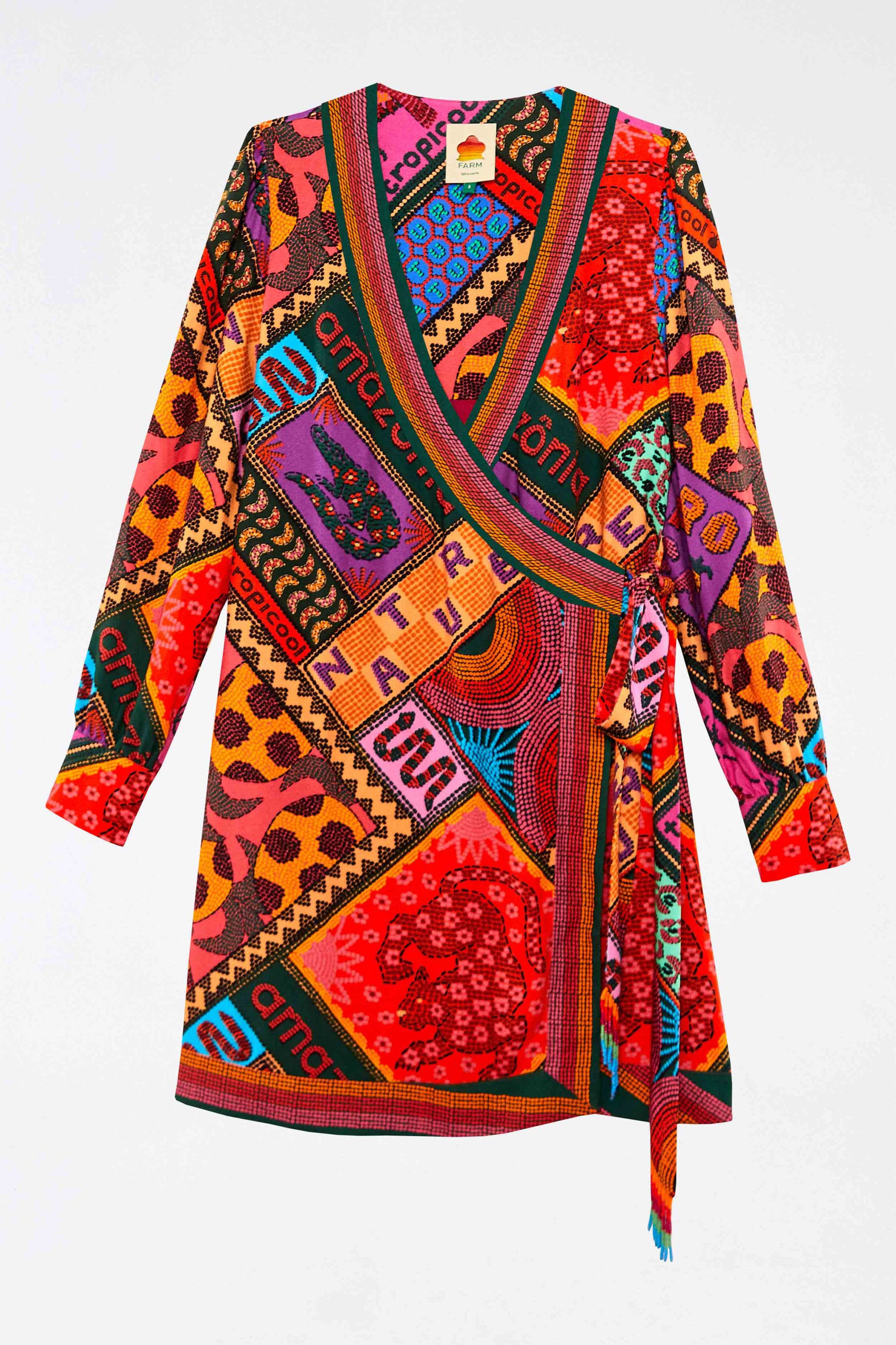 Robe courte Dotted Patch Scarf - Multicolore