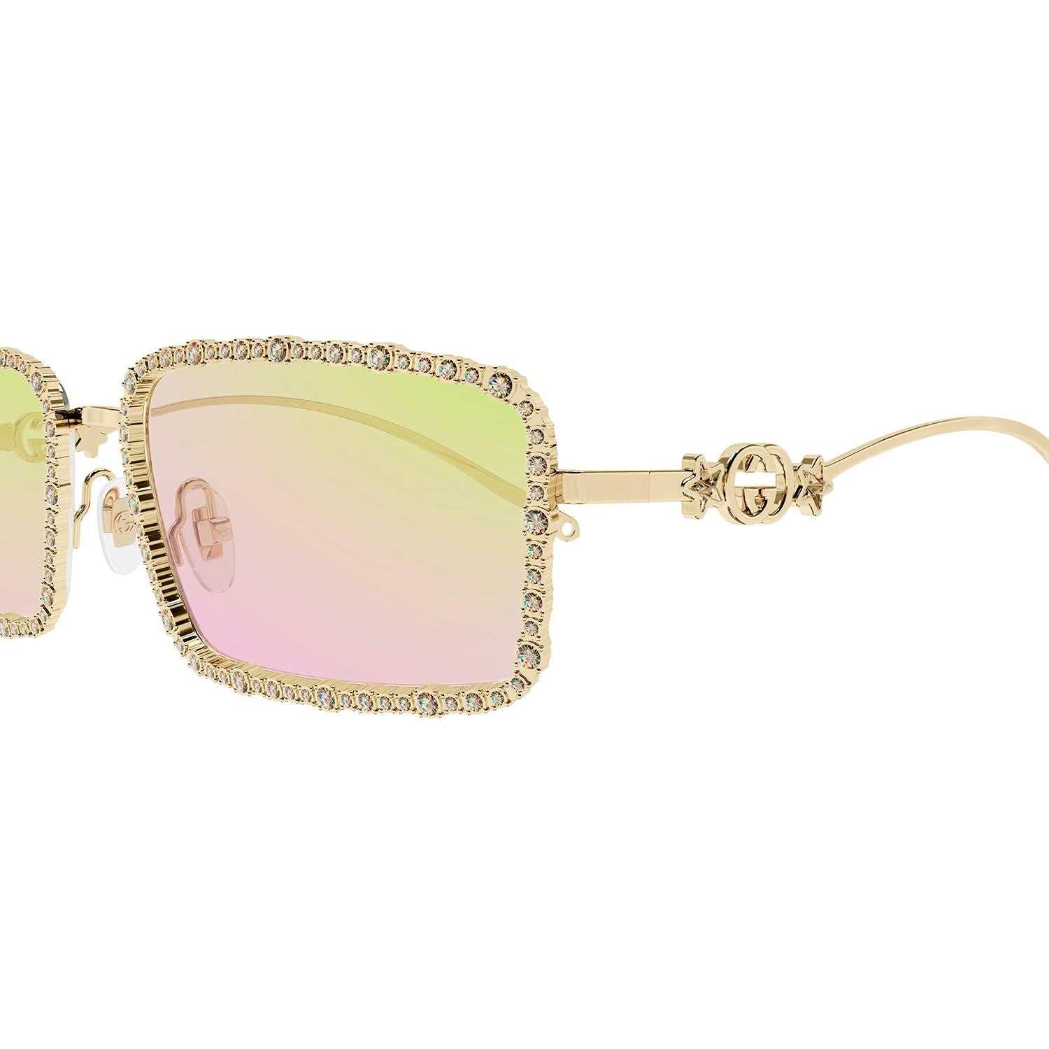 GG1568S Gold strass & metal Sunglasses - Shiny Endura Gold