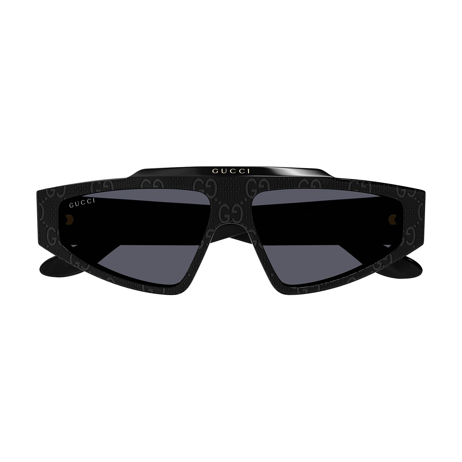GG1591S Black Guccissima laser pattern recycled acetate Sunglasses - Shiny Solid Black