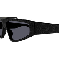 GG1591S Black Guccissima laser pattern recycled acetate Sunglasses - Shiny Solid Black