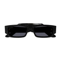 GG1592S Black Guccissima laser pattern recycled acetate Sunglasses - Shiny Solid Black