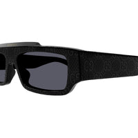 GG1592S Black Guccissima laser pattern recycled acetate Sunglasses - Shiny Solid Black
