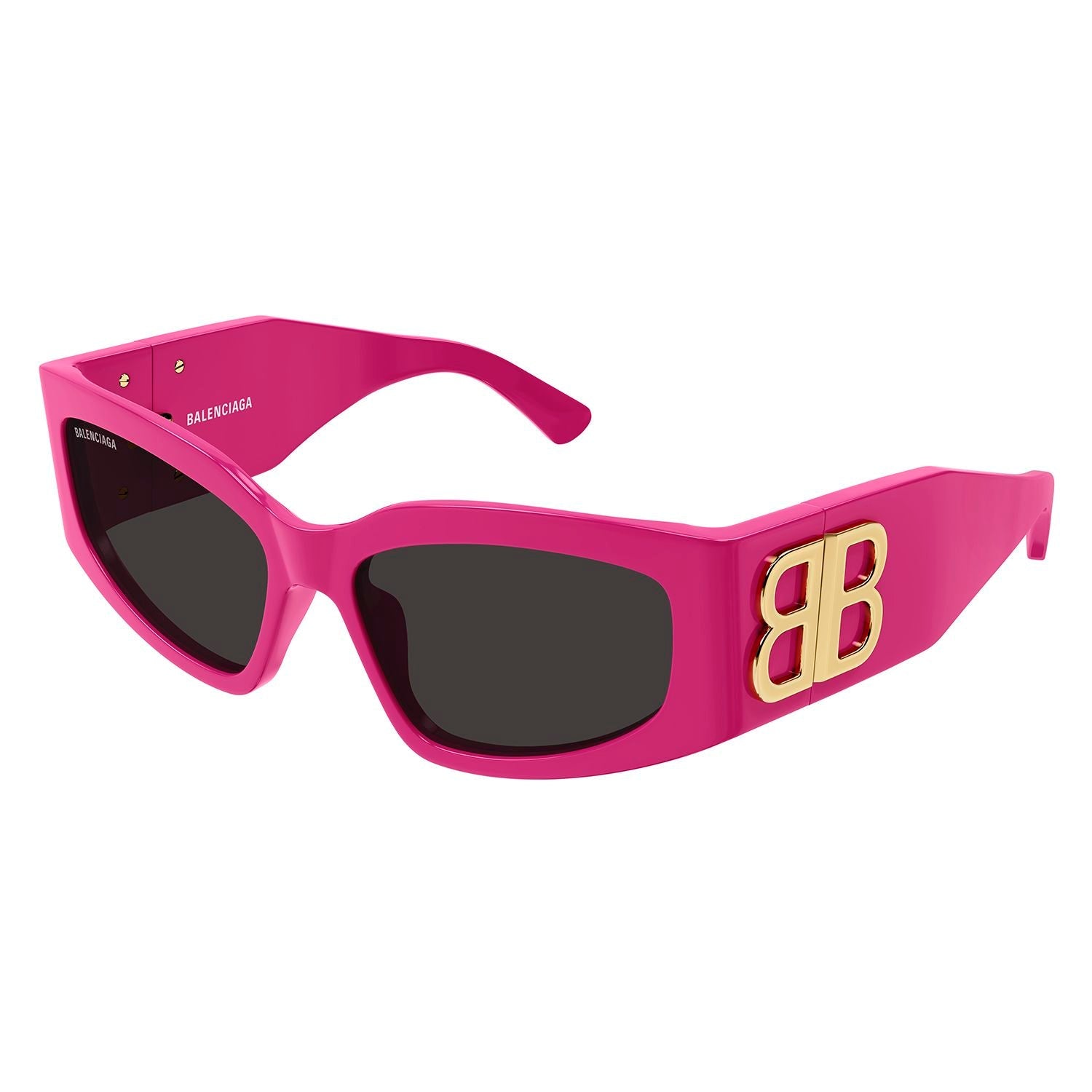 BB0321S Pink recycled acetate Sunglasses - Shiny Solid Bright Pink