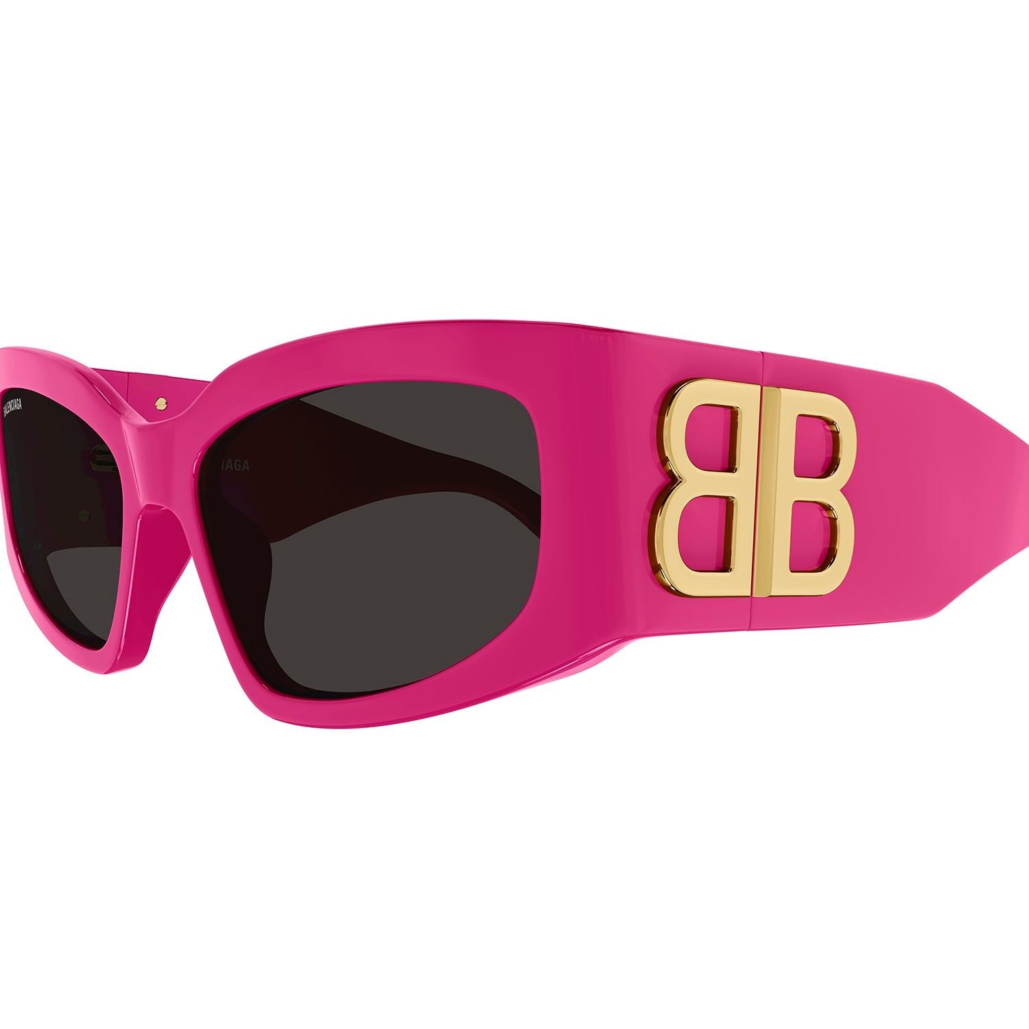 BB0321S Pink recycled acetate Sunglasses - Shiny Solid Bright Pink