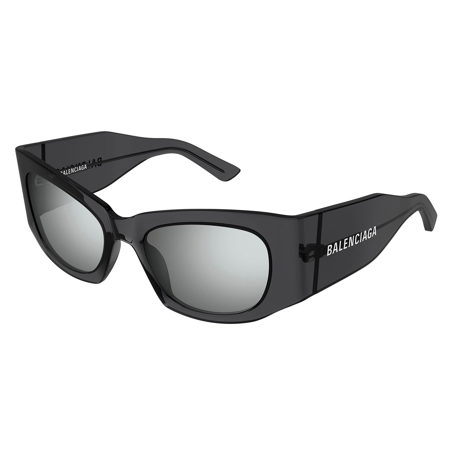 BB0327S Grey recycled acetate Sunglasses - Shiny Transparent Dark Grey