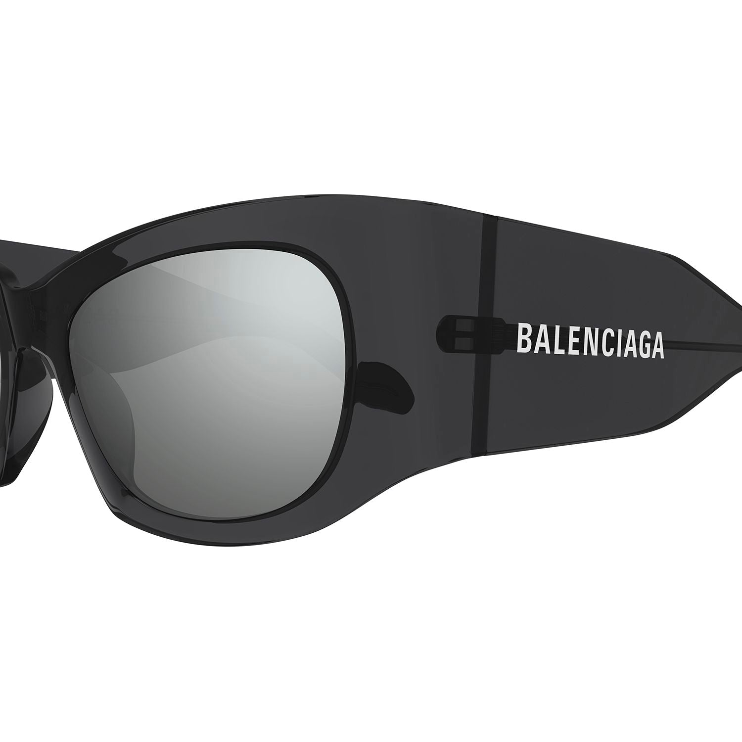 BB0327S Grey recycled acetate Sunglasses - Shiny Transparent Dark Grey