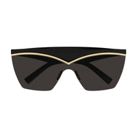 SL 614 Mask Black injection Sunglasses - Shiny Black & Light Gold