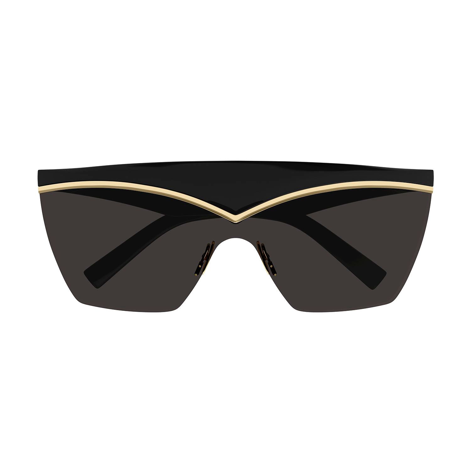 SL 614 Mask Black injection Sunglasses - Shiny Black & Light Gold