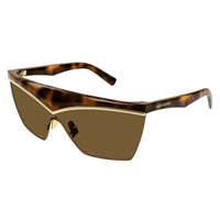 SL 614 Mask Havana injection Sunglasses - Shiny Havana& Light Gold Top Bar
