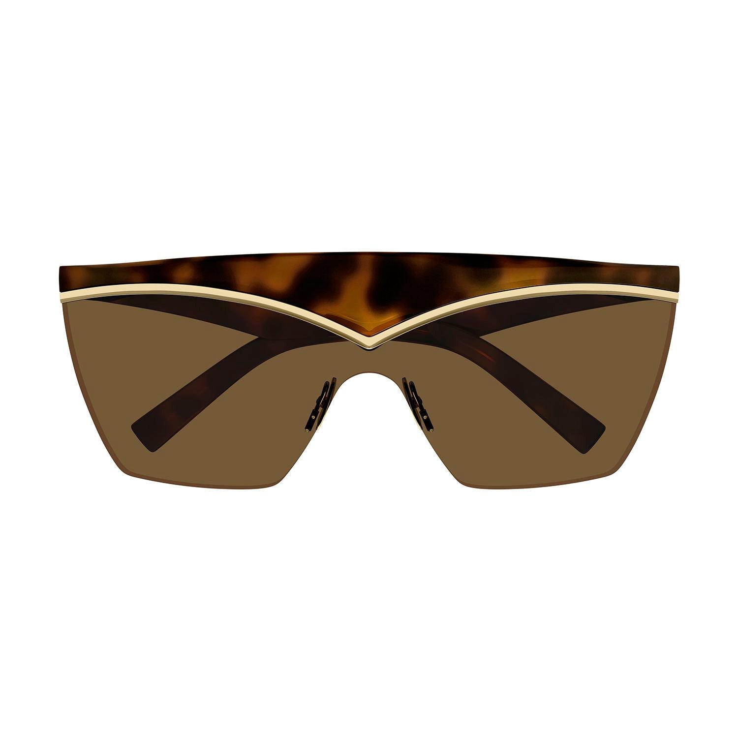 SL 614 Mask Havana injection Sunglasses - Shiny Havana& Light Gold Top Bar