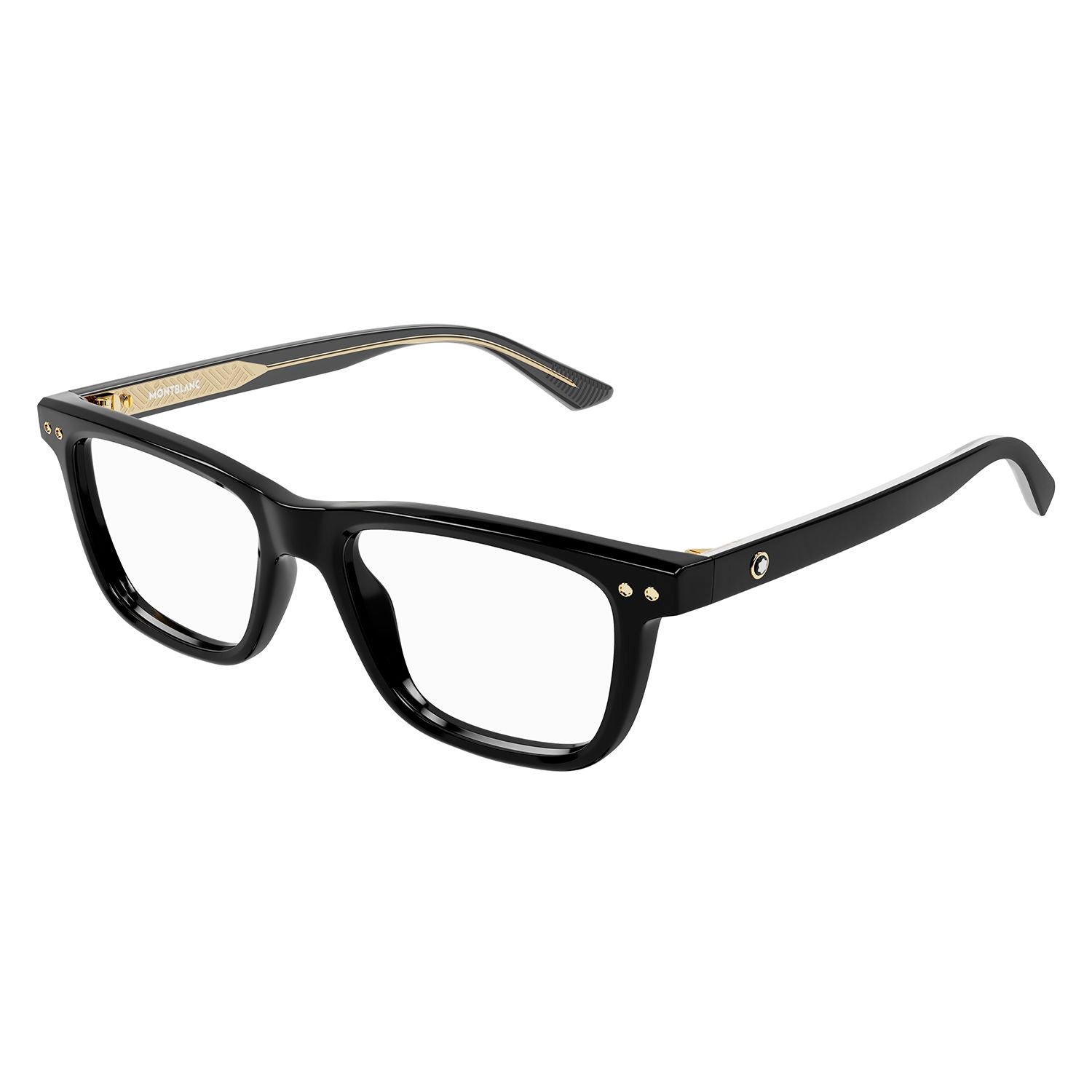 MB0322O Black recycled acetate Optical Frames - Shiny Solid Black