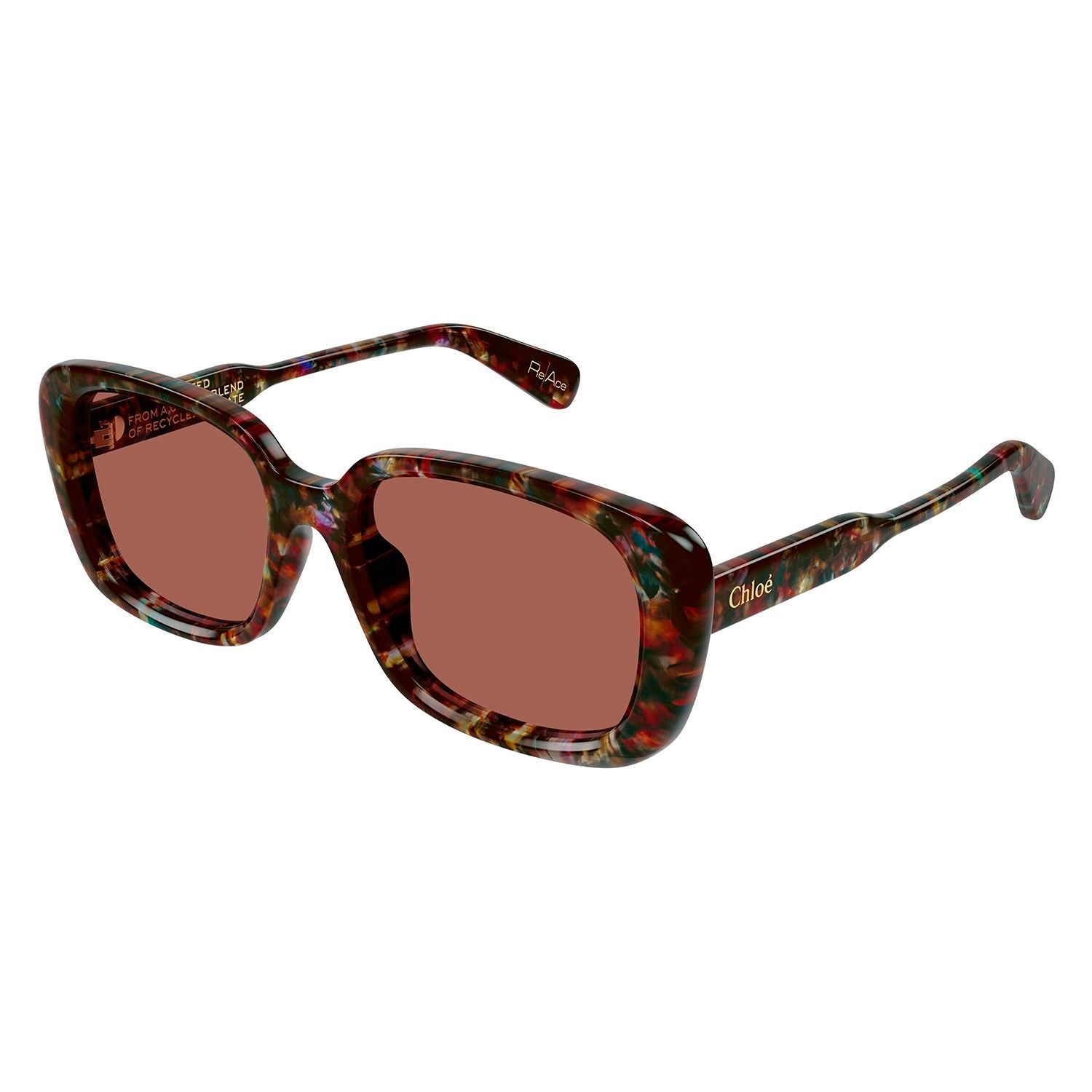 CH0225SK Havana recycled acetate Sunglasses - Harlequin Havana