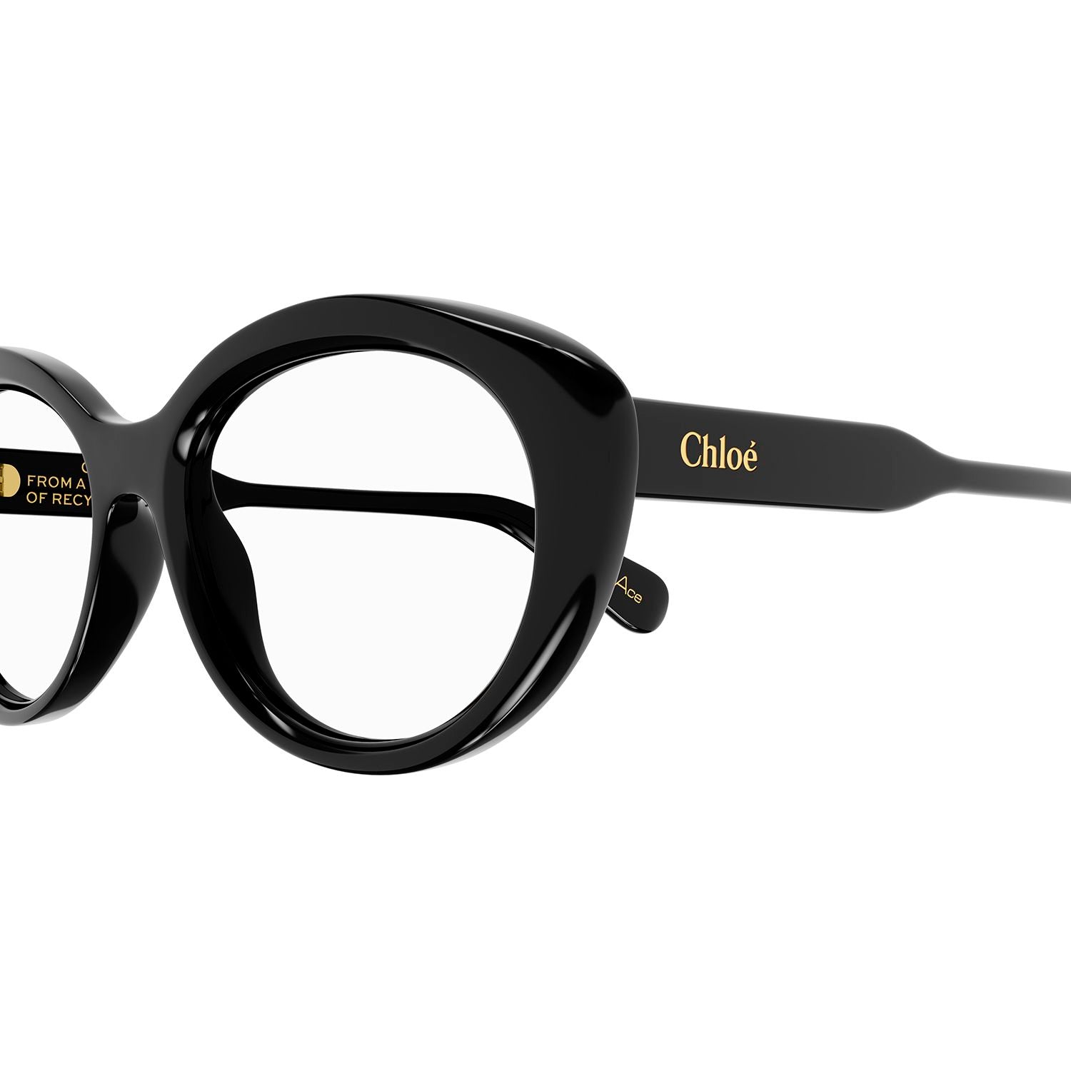 CH0223O Black recycled acetate Optical Frames - Shiny Solid Black