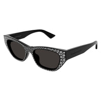 AM0465S Black swarovsky cristals & recycled acetate Sunglasses - Shiny Black