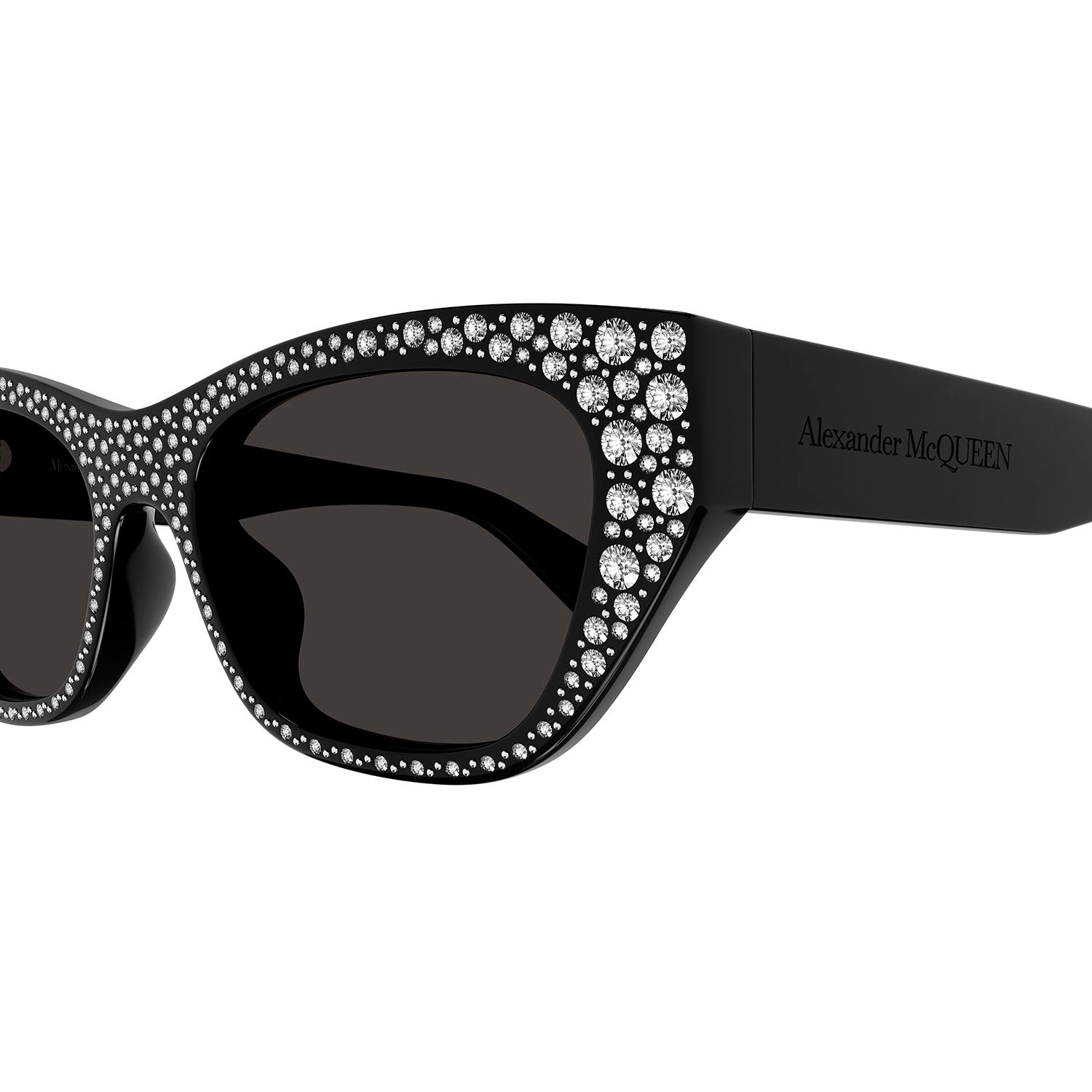 AM0465S Black swarovsky cristals & recycled acetate Sunglasses - Shiny Black