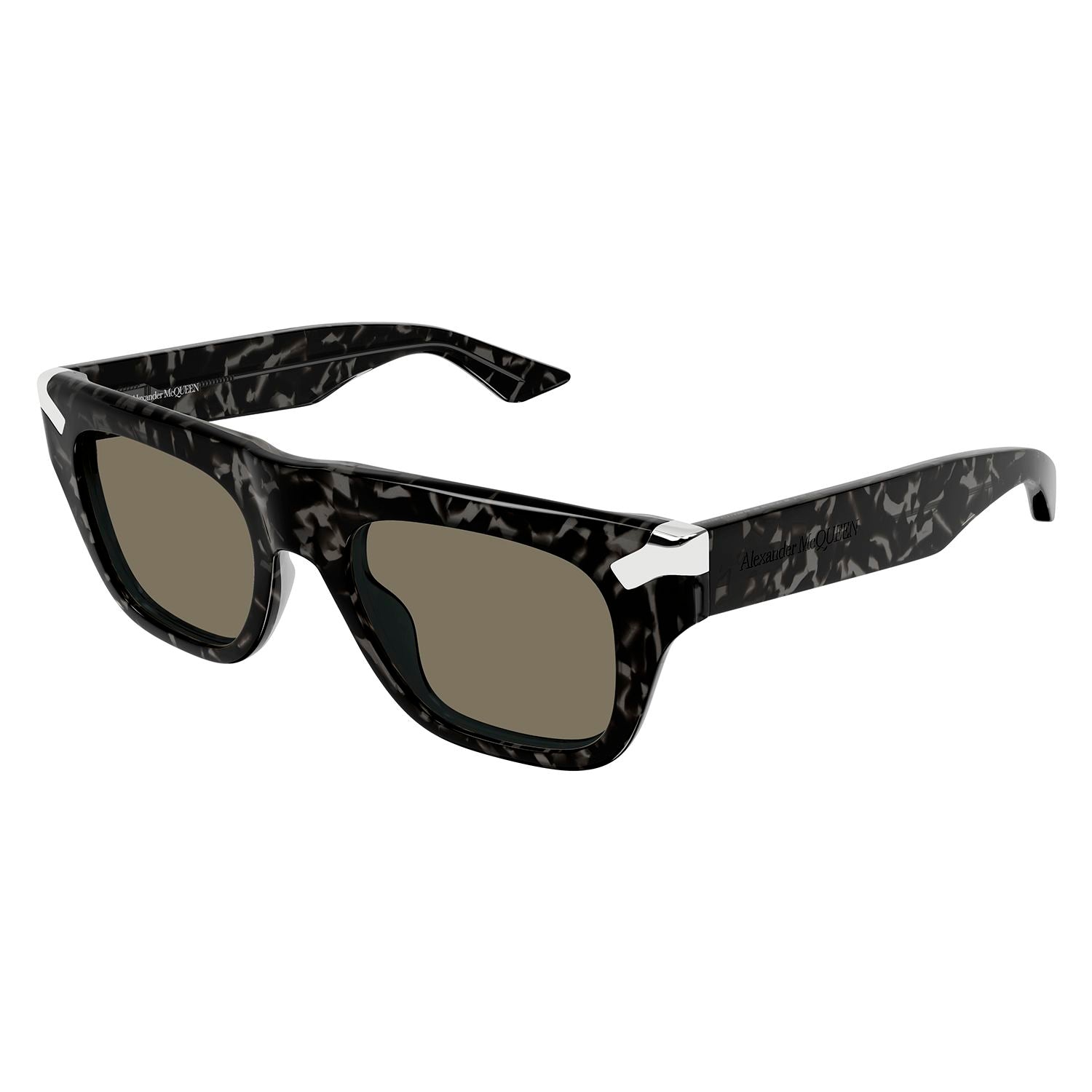 AM0441S Havana recycled acetate Sunglasses - Shiny Grey Havana