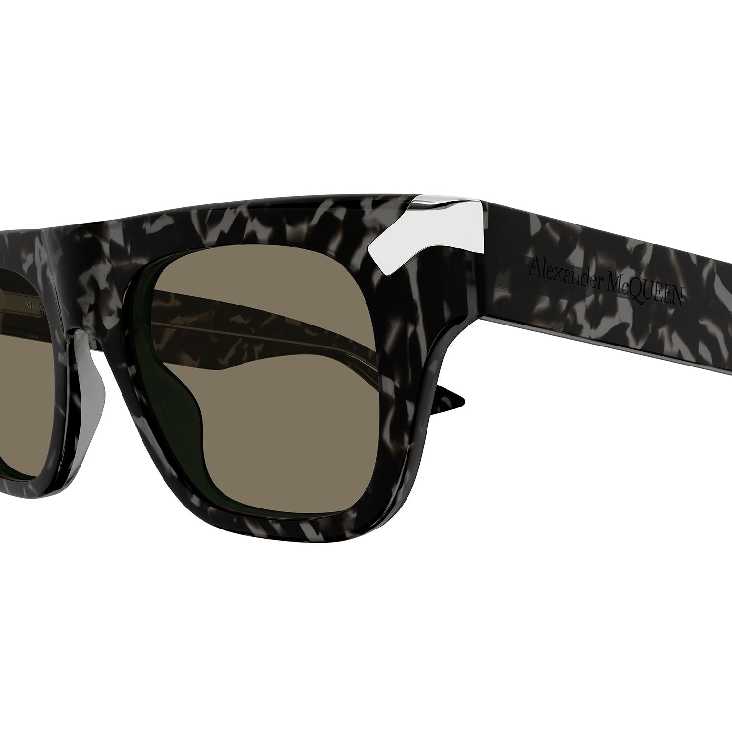 AM0441S Havana recycled acetate Sunglasses - Shiny Grey Havana