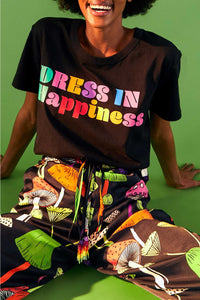 T-shirt Robe In Happiness en coton - Noir