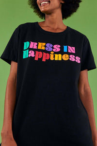 T-shirt Robe In Happiness en coton - Noir