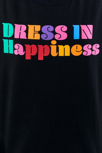 T-shirt Robe In Happiness en coton - Noir