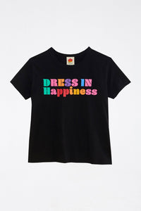 T-shirt Robe In Happiness en coton - Noir