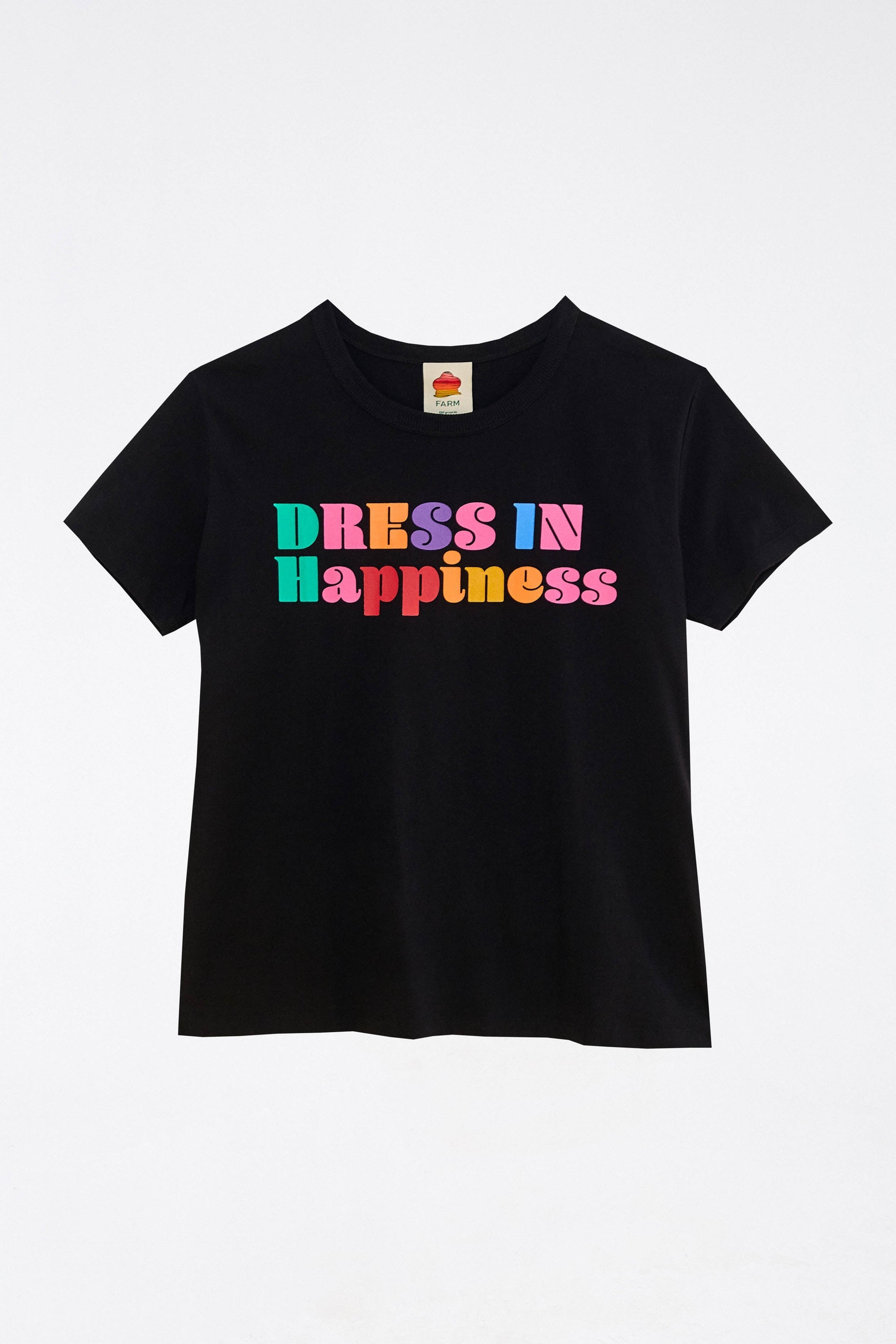 T-shirt Robe In Happiness en coton - Noir