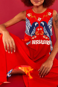 Combinaison A Brasileira façon t-shirt en coton - Rouge