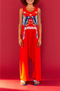 Combinaison A Brasileira façon t-shirt en coton - Rouge