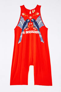 Combinaison A Brasileira façon t-shirt en coton - Rouge