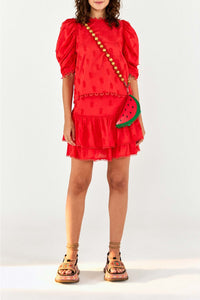 Blouse à motif d'ananas en coton - Rouge
