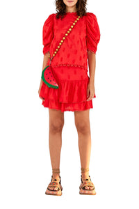 Blouse à motif d'ananas en coton - Rouge