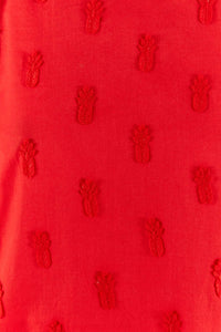 Blouse à motif d'ananas en coton - Rouge