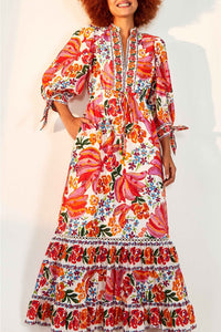 Robe longue Spring Bananas en coton - Rouge