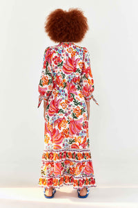 Robe longue Spring Bananas en coton - Rouge