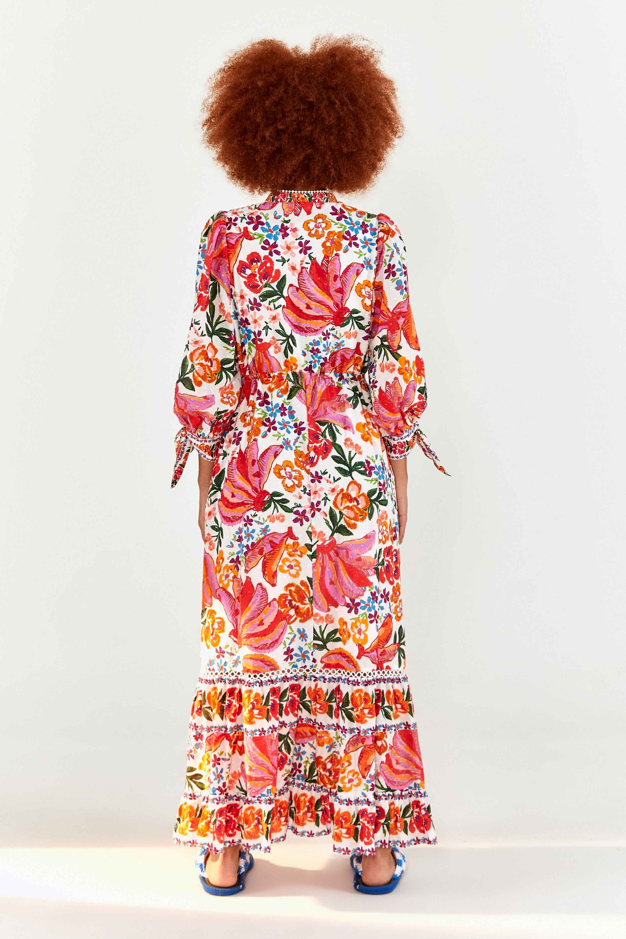 Robe longue Spring Bananas en coton - Rouge
