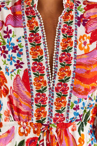 Robe longue Spring Bananas en coton - Rouge