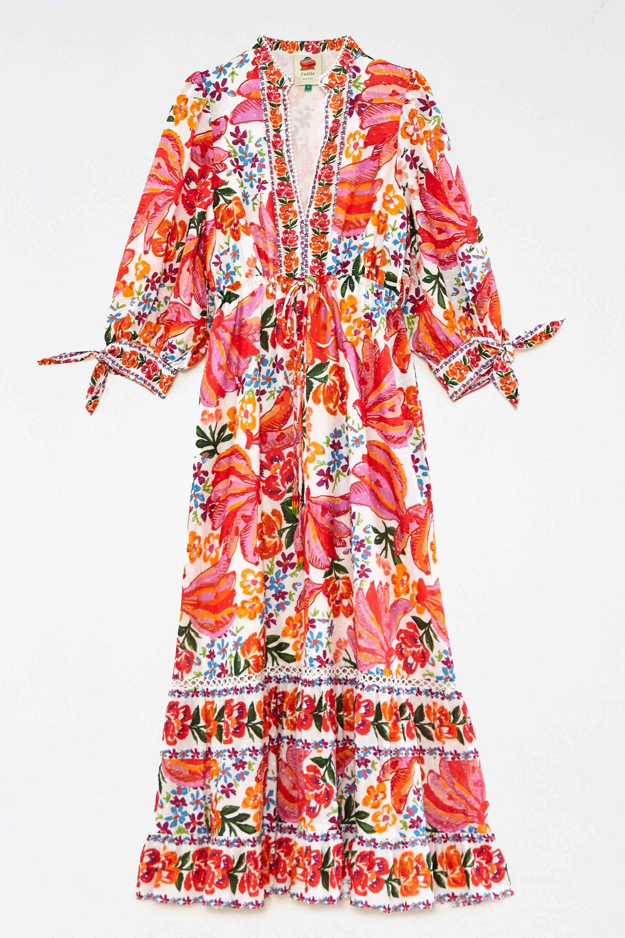 Robe longue Spring Bananas en coton - Rouge