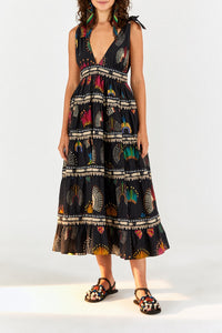 Robe midi Wonderful Headdress en coton - Multicolore